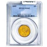 1895 $5 Gold Half Eagle PCGS MS62