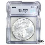 1999 Silver Eagle ICG MS70