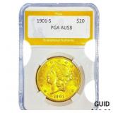 1901-S $20 Gold Double Eagle PGA AU58
