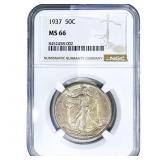 1937 Walking Liberty Half Dollar NGC MS66