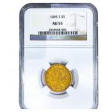 1895-S $5 Gold Half Eagle NGC AU55