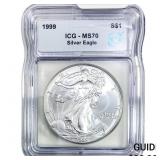 1999 Silver Eagle ICG MS70