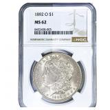1892-O Morgan Silver Dollar NGC MS62