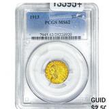 1913 $2.50 Gold Quarter Eagle PCGS MS62