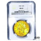 1904 $20 Gold Double Eagle NGC MS63