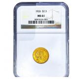 1926 $2.50 Gold Quarter Eagle NGC MS61