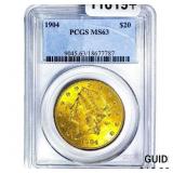 1904 $20 Gold Double Eagle PCGS MS63