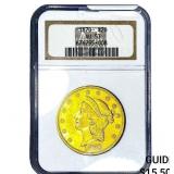 1870 $20 Gold Double Eagle NGC AU53
