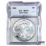 1999 Silver Eagle ICG MS70