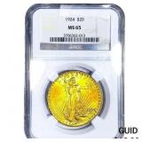 1924 $20 Gold Double Eagle NGC MS65