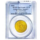 1810 $5 Gold Half Eagle PCGS VF30 LG Date SM 5