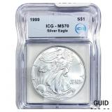 1999 Silver Eagle ICG MS70