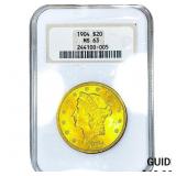 1904 $20 Gold Double Eagle NGC MS63