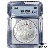1999 Silver Eagle ICG MS70