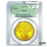 1904 $20 Gold Double Eagle PCGS MS64