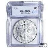 1999 Silver Eagle ICG MS70