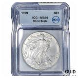 1999 Silver Eagle ICG MS70