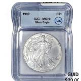 1999 Silver Eagle ICG MS70