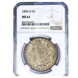 1896-O Morgan Silver Dollar NGC MS61