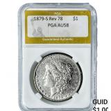 1879-S Rev 78 Morgan Silver Dollar PGA AU58