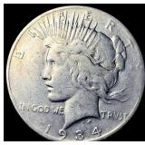 1934-S Silver Peace Dollar LIGHTLY CIRCULATED