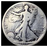 1917-D Silver Walking Liberty Half Dollar NICELY C