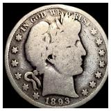 1893-O Silver Barber Half Dollar NICELY CIRCULATED