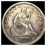 1876-CC Silver Seated Liberty Quarter ABOUT UNCIRC