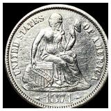 1874 Silver Seated Liberty Dime UNCIRCULATED