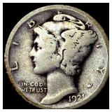 1921 Silver Mercury Dime LIGHTLY CIRCULATED