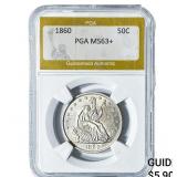 1860 Seated Liberty Half Dollar PGA MS63+