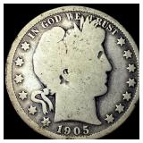 1905-O Silver Barber Half Dollar NICELY CIRCULATED