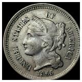 1865 Nickel Three-Cent Piece CLOSELY UNCIRCULATED