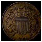 1867 Two-Cent Piece CLOSELY UNCIRCULATED