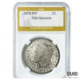 1878 8TF Morgan Silver Dollar PGA Genuine