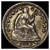 1853 Arrows Seated Liberty Half Dime CHOICE AU