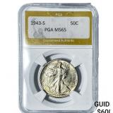 1943-S Walking Liberty Half Dollar PGA MS65