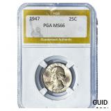 1947 Washington Silver Quarter PGA MS66