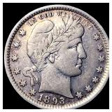1893 Silver Barber Quarter CLOSELY UNCIRCULATED