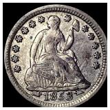 1853 Arrows Seated Liberty Half Dime CLOSELY UNCIR