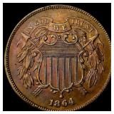 1864 Bronze Two-Cent Piece GEM BU
