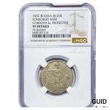1855 Bolivia Silver Cordova Medal NGC VF Details