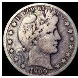 1909-S Silver Barber Half Dollar NICELY CIRCULATED