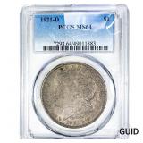 1921-D Morgan Silver Dollar PCGS MS64
