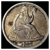 1837 Silver Half Dime No Stars CLOSELY UNCIRCULATE