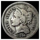 1876 Nickel Three-Cent Piece LIGHTLY CIRCULATED