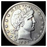 1907 Barber Quarter CHOICE AU