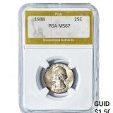 1938 Washington Silver Quarter PGA MS67