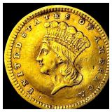 1857 Gold $1 Indian Princess Head Type 3 HIGH GRAD