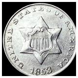 1853 Silver Three-Cent Piece UNCIRCULATED